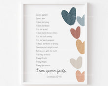Load image into Gallery viewer, Kids Love never fails art print
