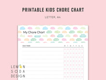 Load image into Gallery viewer, [Free printable] Kids chore chart -free printable planner, kids chore chart- Lemonsodadesign
