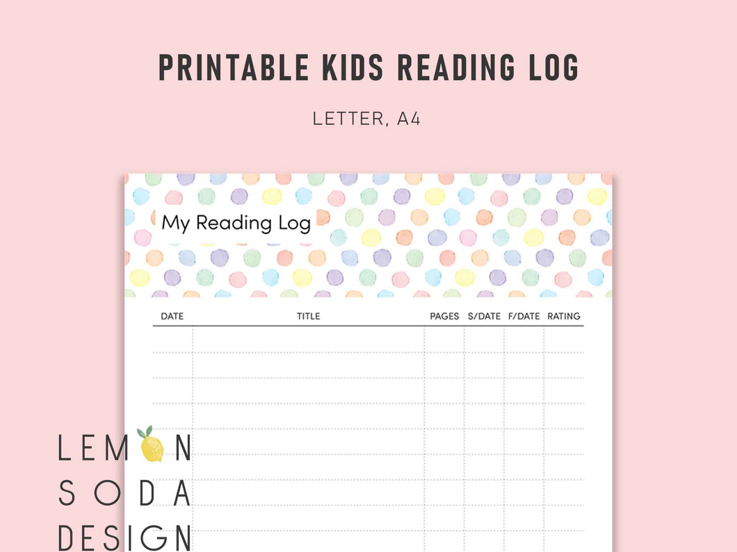 [Free printable] Kids reading log