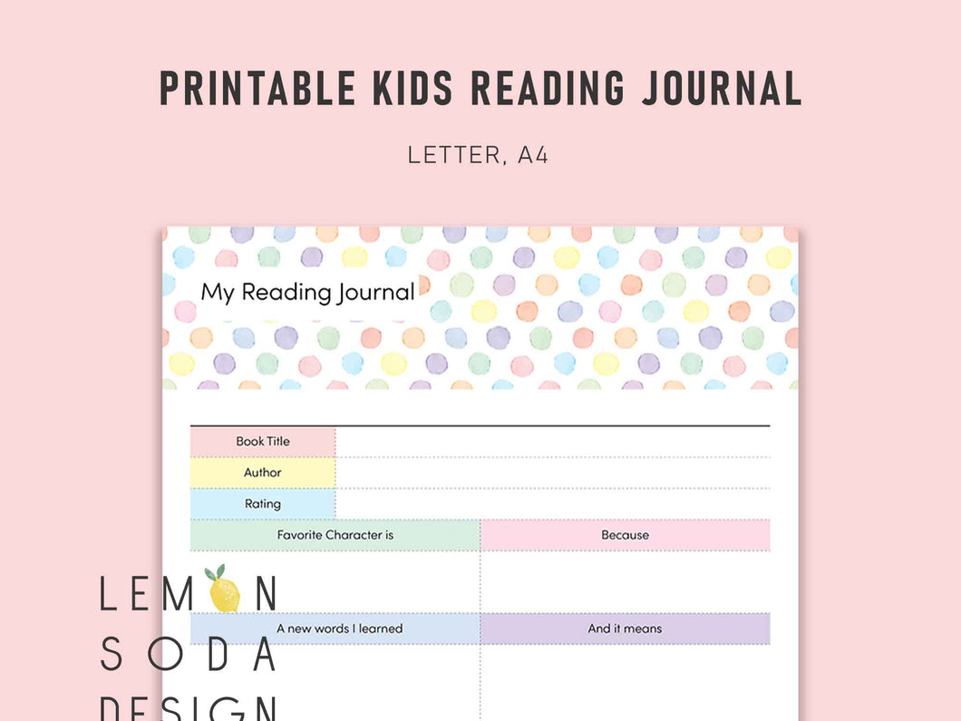 [Free printable] Kids reading journal